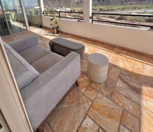 Covered patio overlooking the ocean