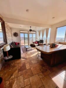 Living room with ocean views at our clinic in Rosarito
